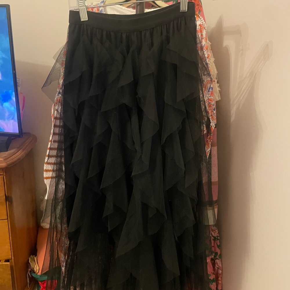 Elegant Black Layered Skirt